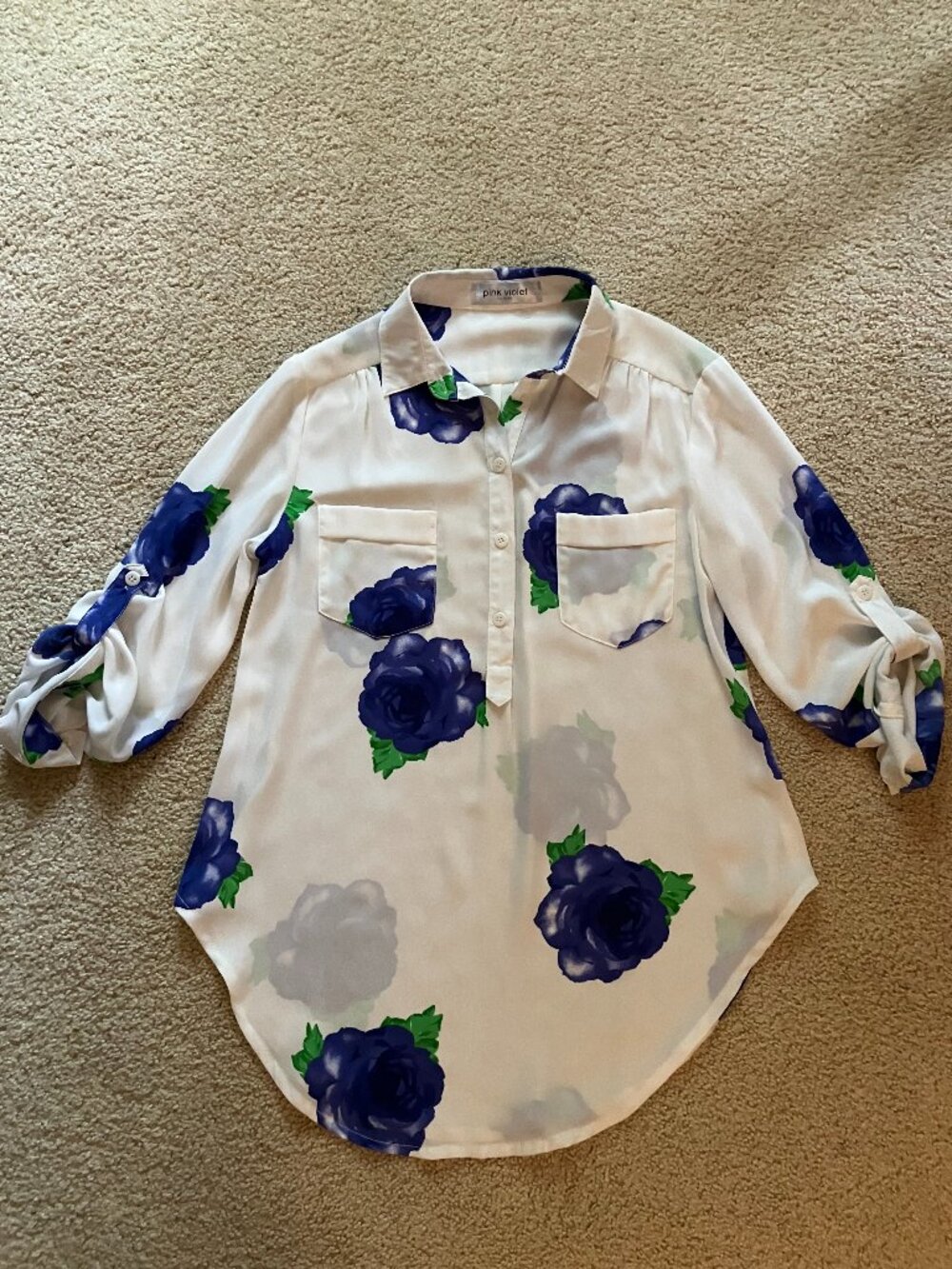 Pink Violet, Size S, White Top